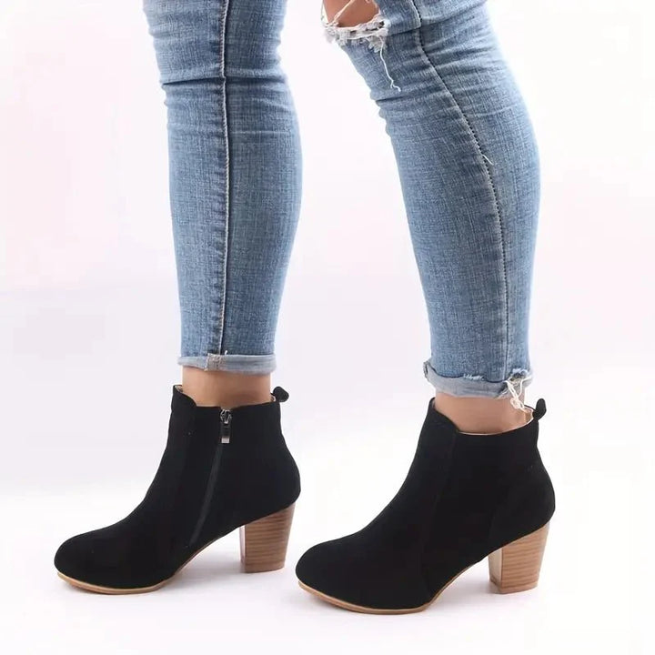 Women's Ankle Boots Block Heel Zip | High