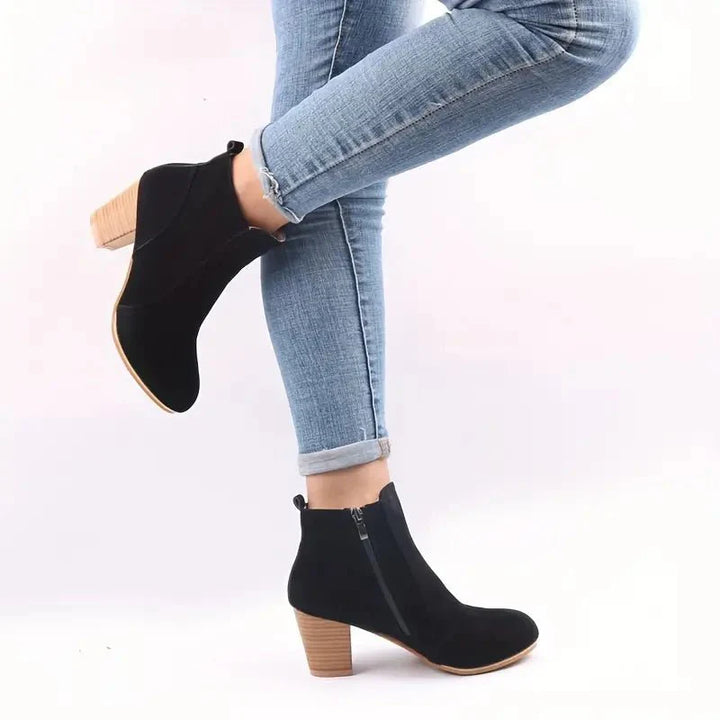 Women's Ankle Boots Block Heel Zip | High