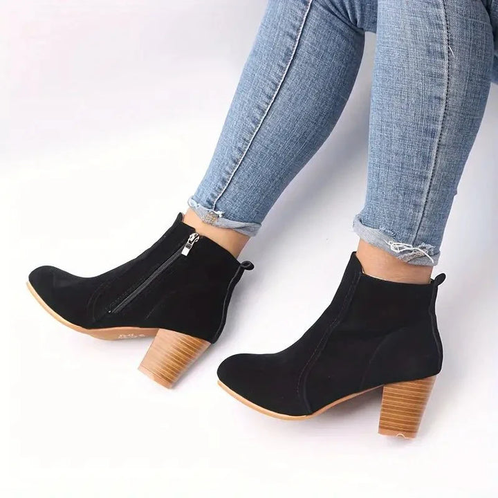 Women's Ankle Boots Block Heel Zip | High