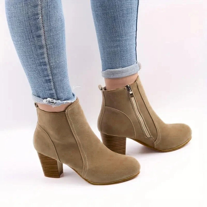 Women's Ankle Boots Block Heel Zip | High