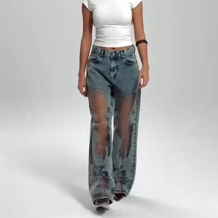 Women's Baggy Wide Leg Jeans with Retro Style | Loose Fit