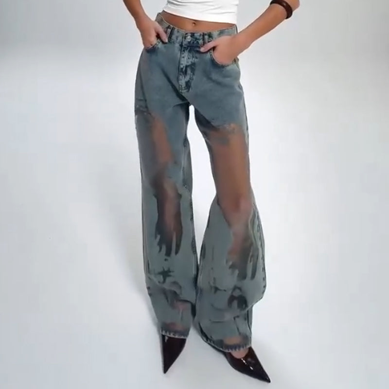 Women's Baggy Wide Leg Jeans with Retro Style | Loose Fit