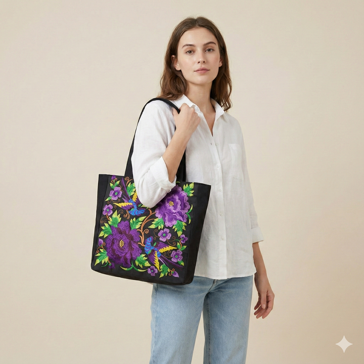 Women's Beach Bag Floral Pattern | Tote