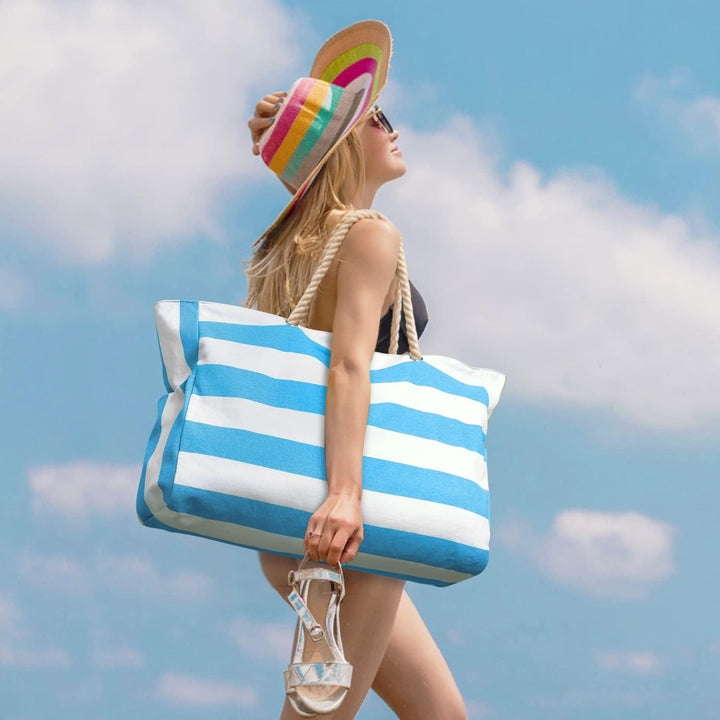 Women's Beach Bag Oversized Stripe Pattern | Tote