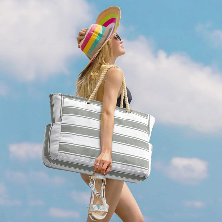 Women's Beach Bag Oversized Stripe Pattern | Tote