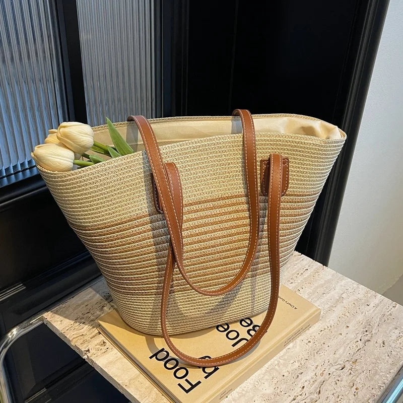 Women's Beach Bag Striped Tote | Summer