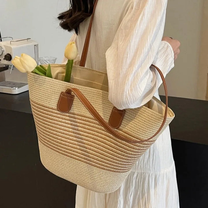 Women's Beach Bag Striped Tote | Summer