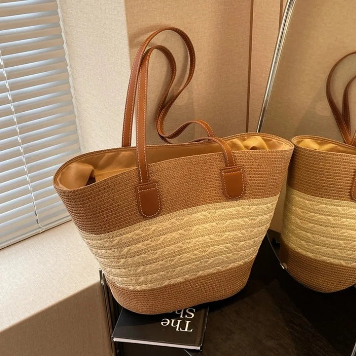 Women's Beach Bag Two-Tone Shoulder Design | Tote