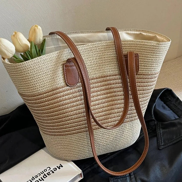 Women's Beach Bag Two-Tone Shoulder Design | Tote