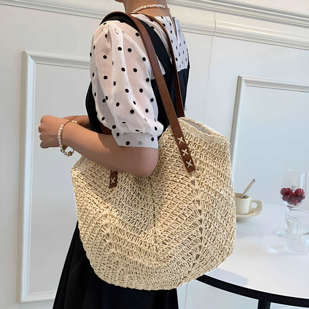 Women's Beach Bag Woven Shoulder Design | Tote