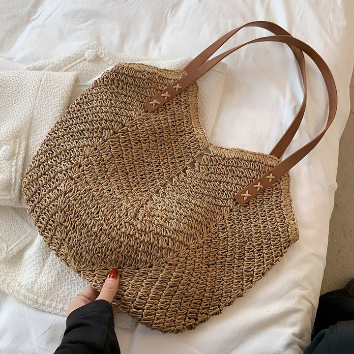 Women's Beach Bag Woven Shoulder Design | Tote