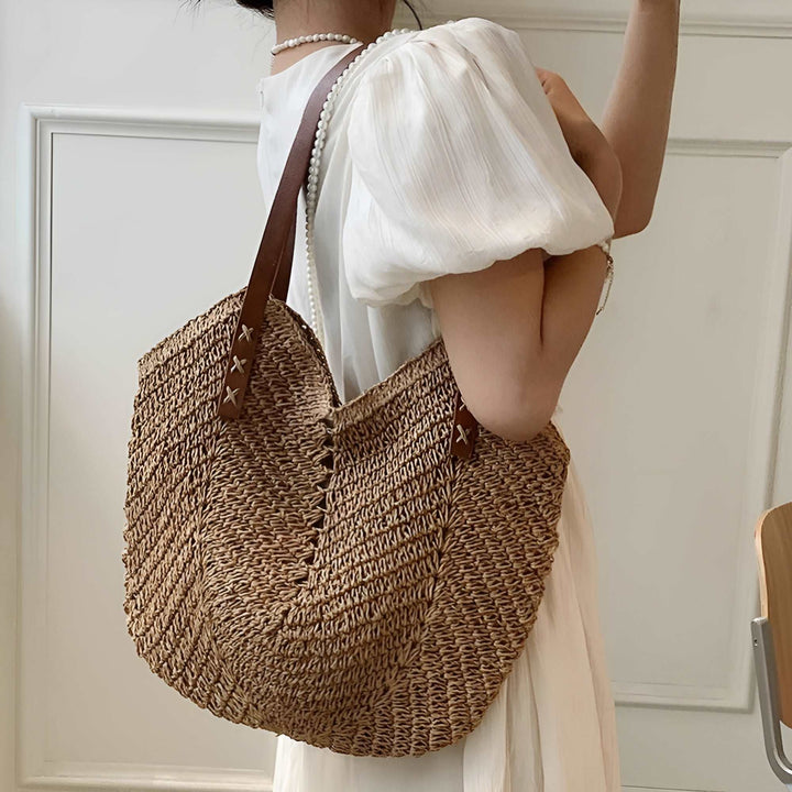 Women's Beach Bag Woven Shoulder Design | Tote