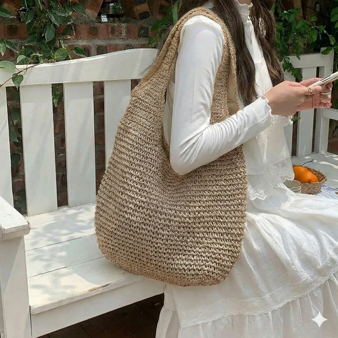Women's Beach Bag Woven Shoulder Style | Tote