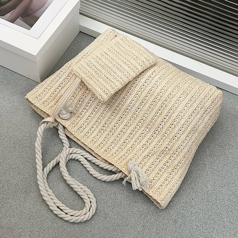 Women's Beach Bag with Rope Handle Set | Tote