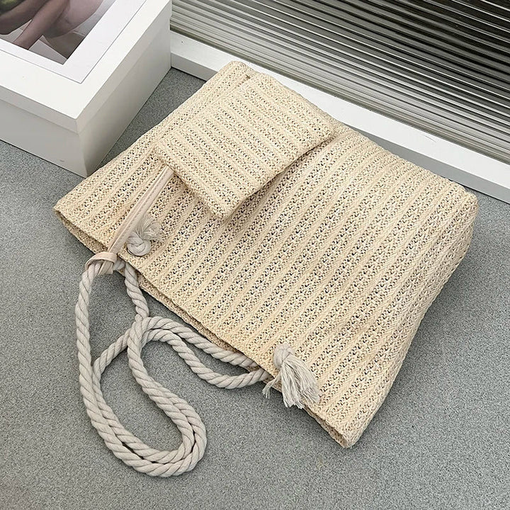 Women's Beach Bag with Rope Handle Set | Tote