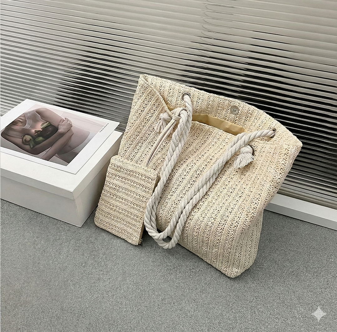 Women's Beach Bag with Rope Handle Set | Tote