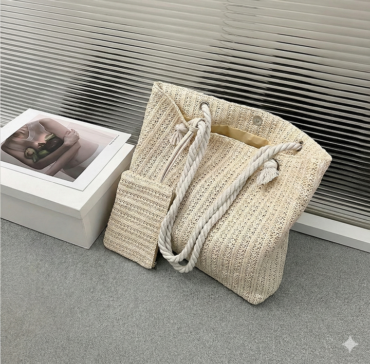 Women's Beach Bag with Rope Handle Set | Tote