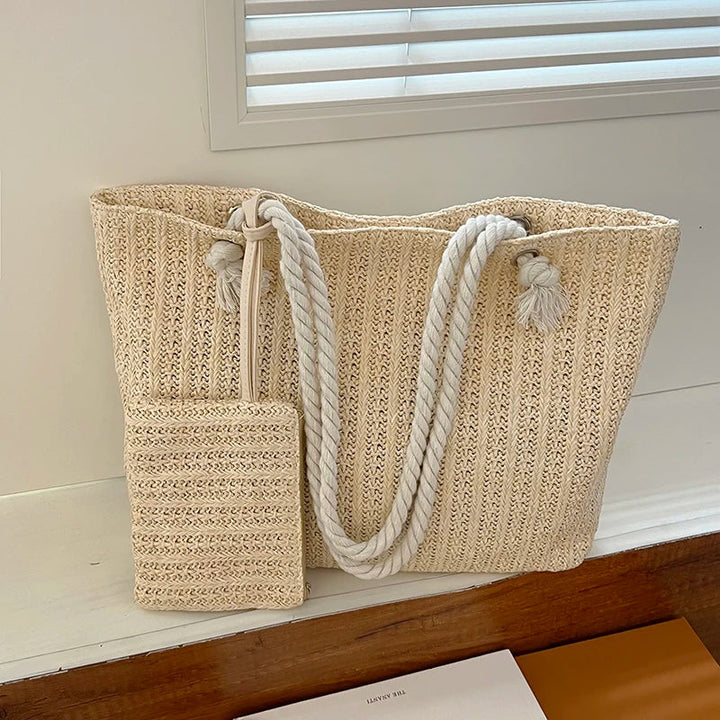 Women's Beach Bag with Rope Handle Set | Tote