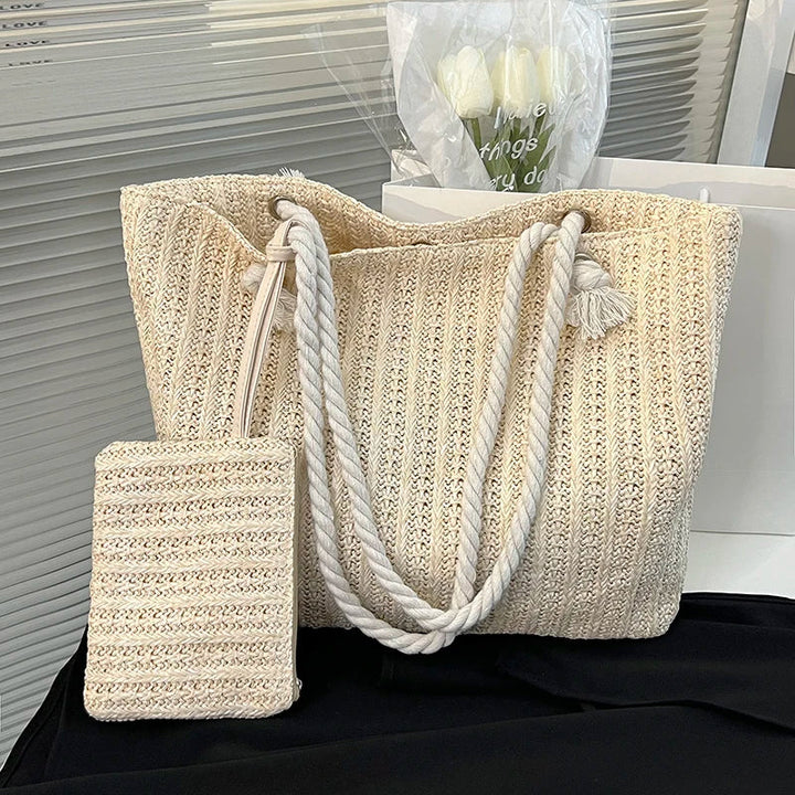 Women's Beach Bag with Rope Handle Set | Tote
