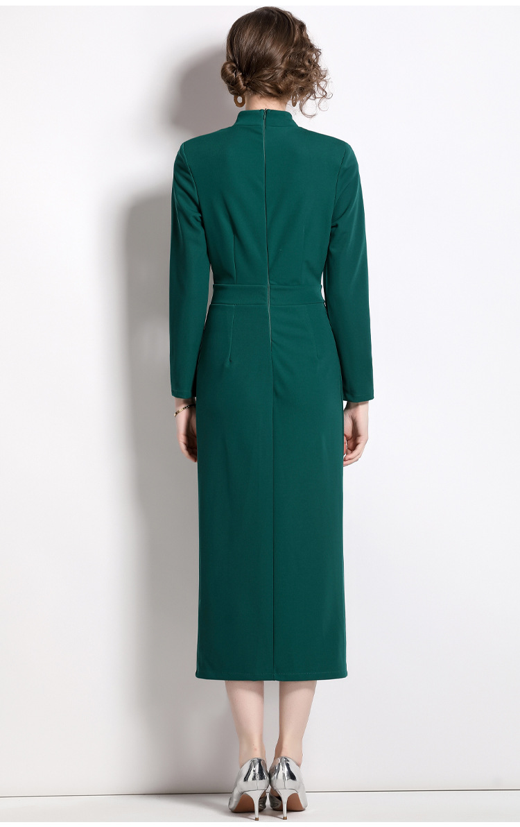 Women's Black Dress Long Sleeve Bow Detail | Formal