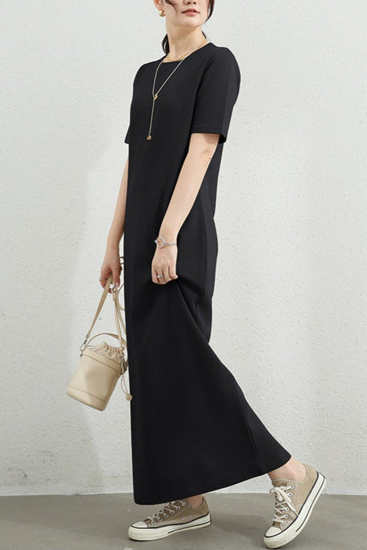 Women's Black Dress T-Shirt Style | Maxi