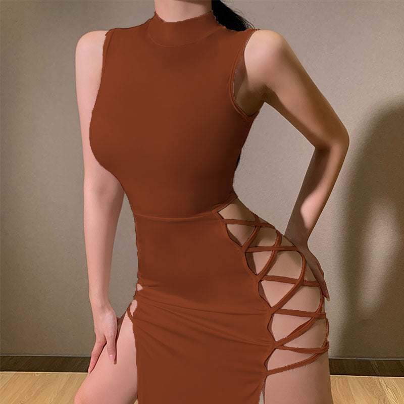 Women's Black Maxi Dress Side Slit | Party
