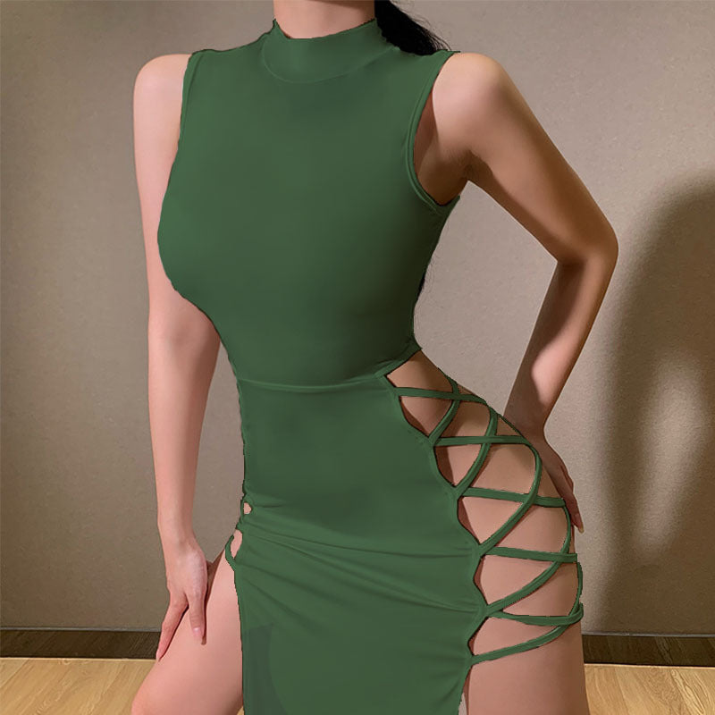 Women's Black Maxi Dress Side Slit | Party