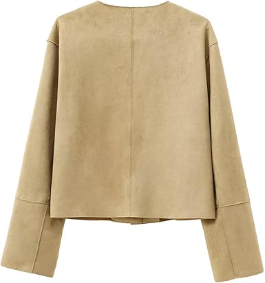 Women's Bomber Jacket with Front Pockets & Button Front | Cropped