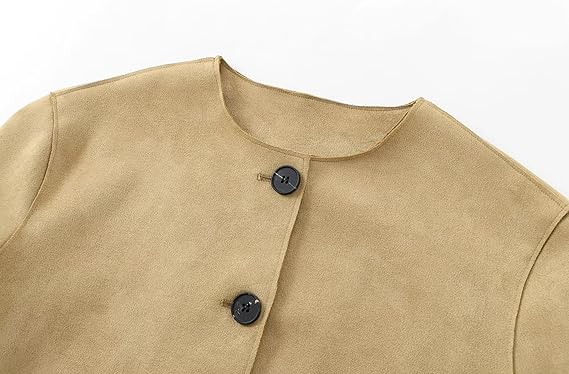 Women's Bomber Jacket with Front Pockets & Button Front | Cropped