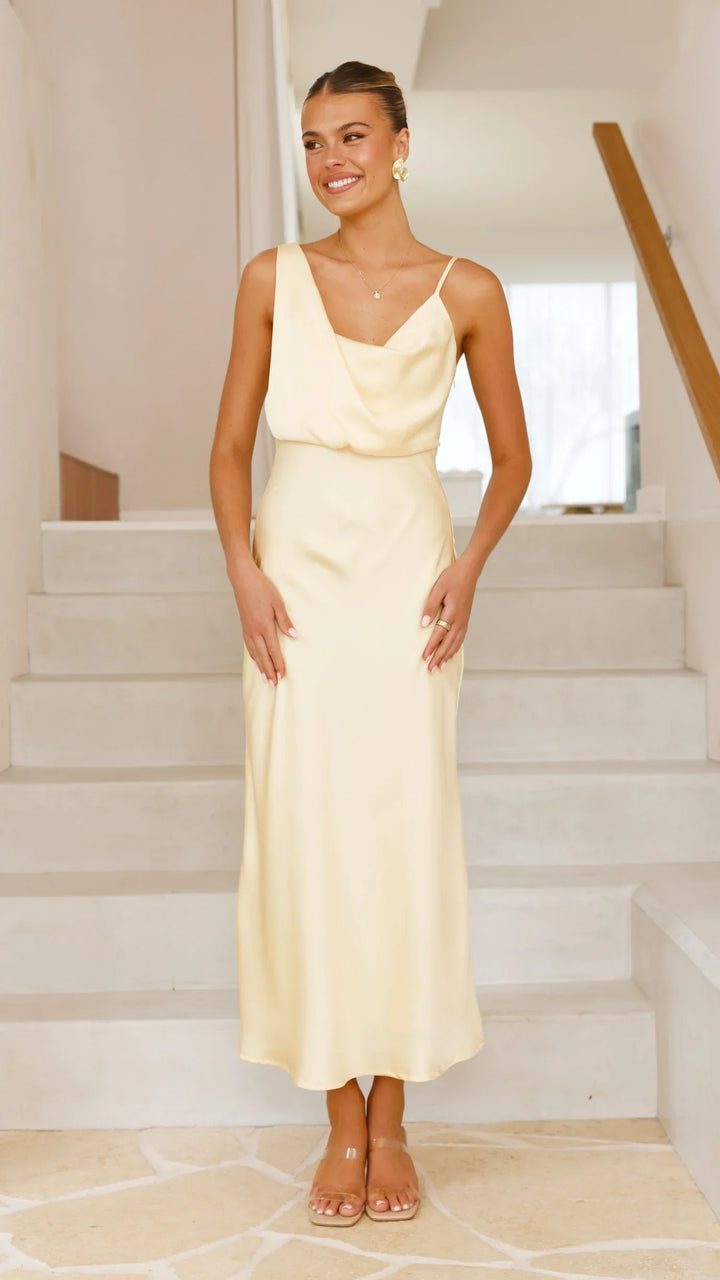 Women's Bridesmaid Dresses Draped Neckline | Midi