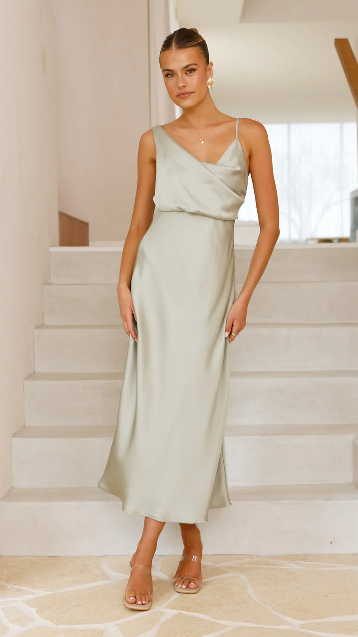 Women's Bridesmaid Dresses Draped Neckline | Midi