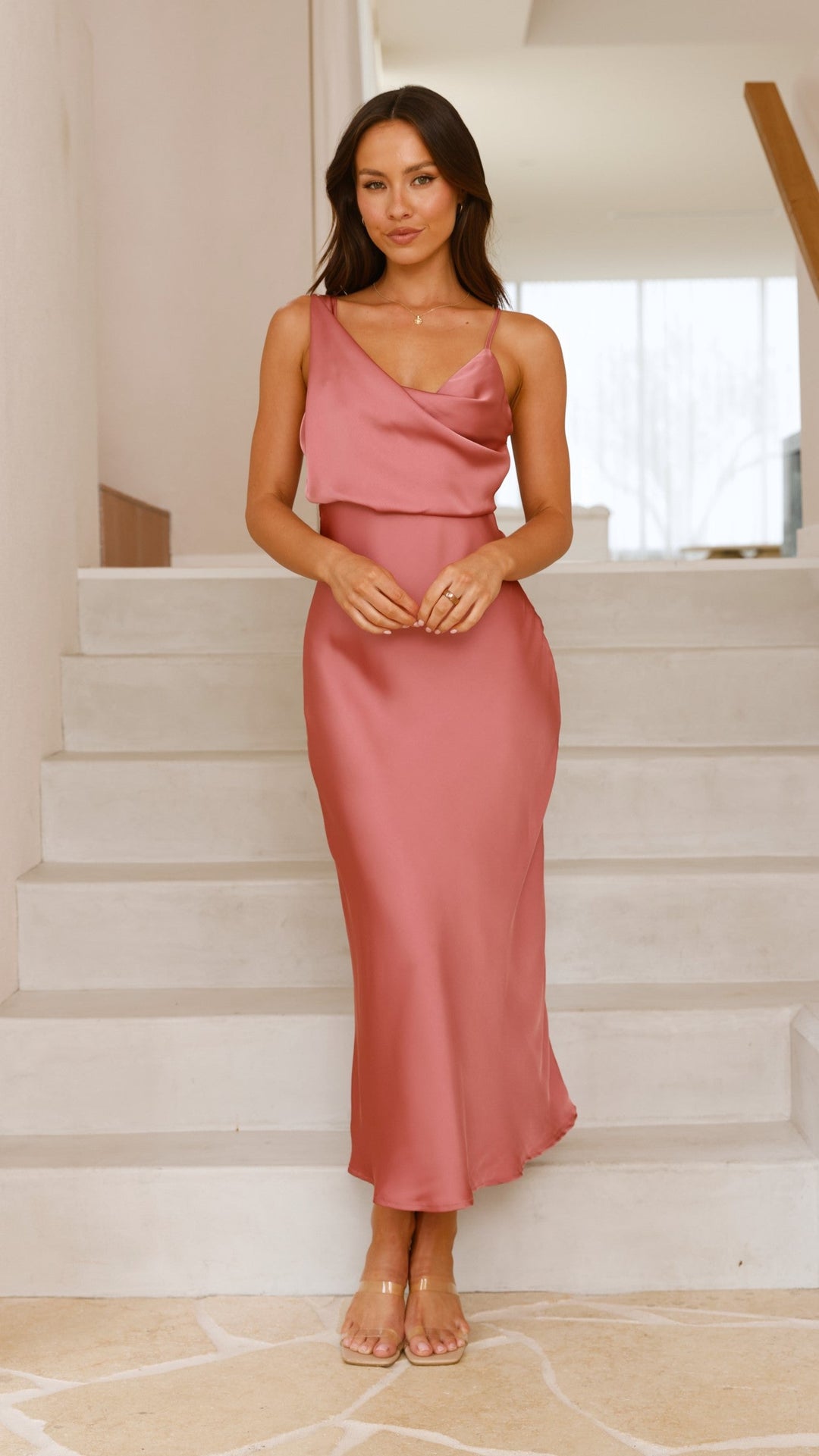 Women's Bridesmaid Dresses Draped Neckline | Midi