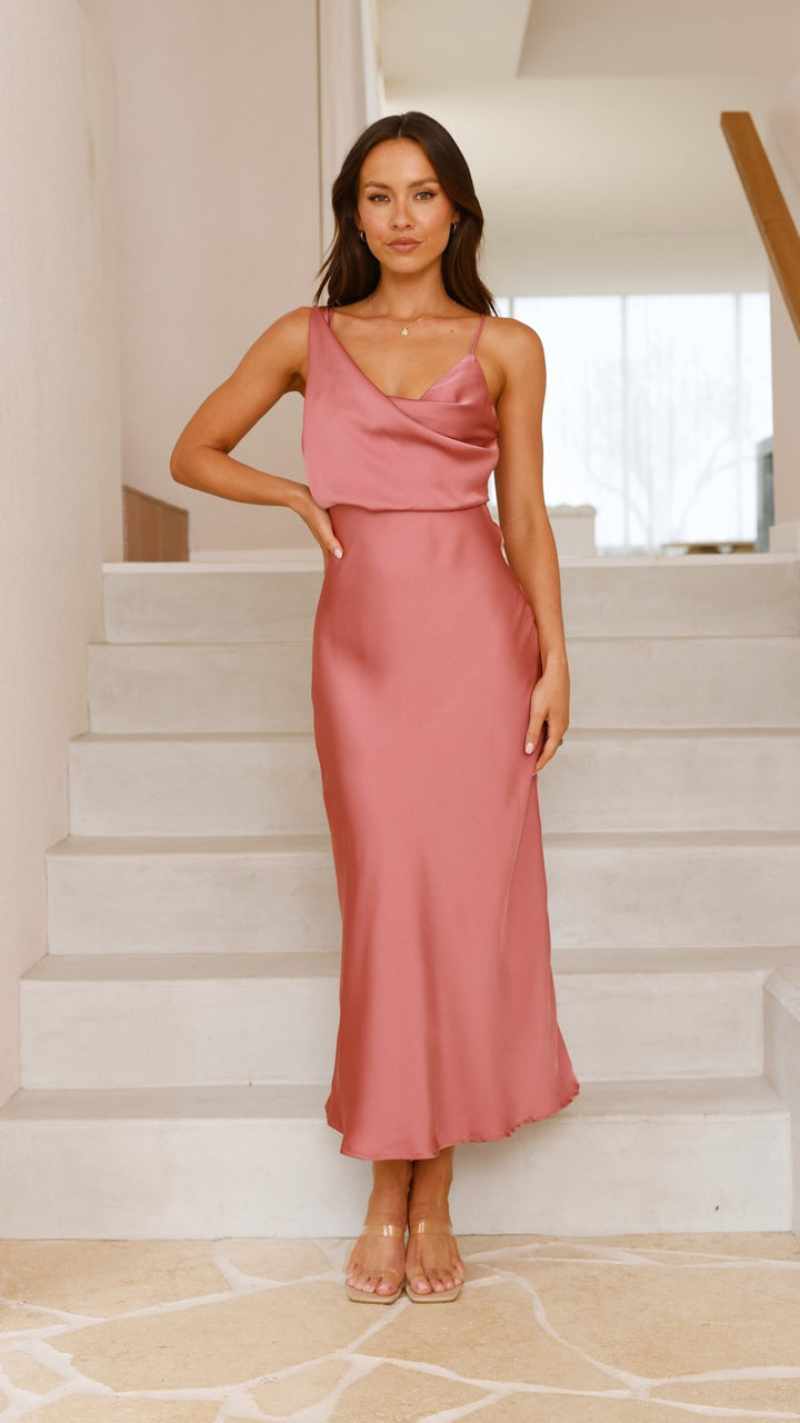 Women's Bridesmaid Dresses Draped Neckline | Midi