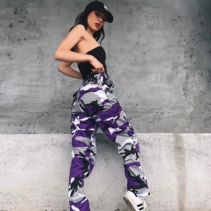 Women's Camo Cargo Pants Baggy | Ankle Cuff