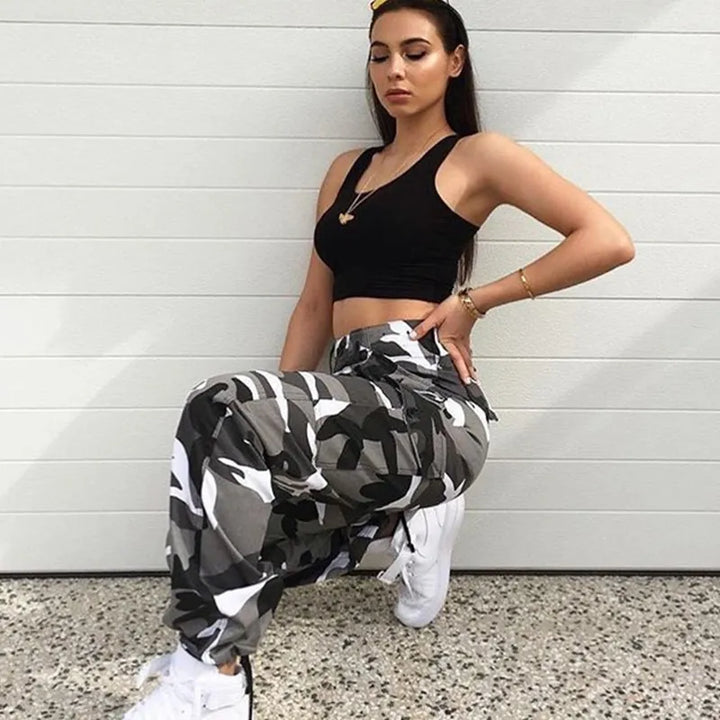 Women's Camo Cargo Pants Baggy | Ankle Cuff