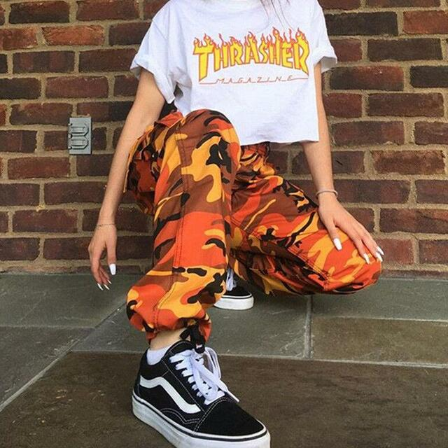 Women's Camo Cargo Pants Baggy | Ankle Cuff