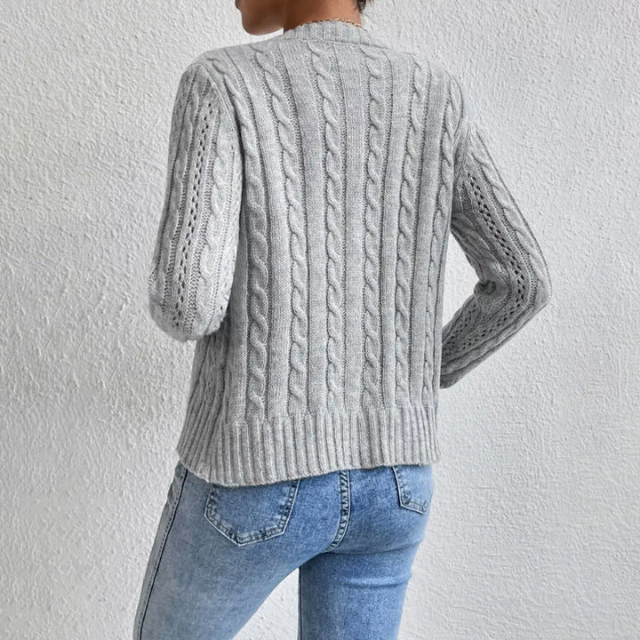 Women's Cardigan Cable Knit Button Front | Fitted