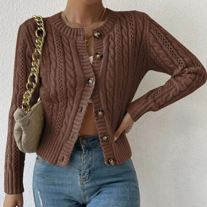 Women's Cardigan Cable Knit Button Front | Fitted