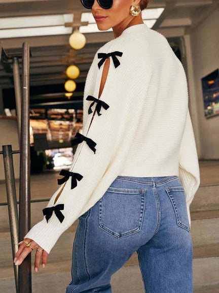 Women’s Cardigan Knit Bow Sleeve | Casual