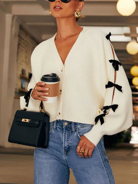 Women’s Cardigan Knit Bow Sleeve | Casual