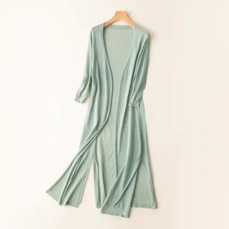 Women's Cardigan Knit Longline Open Front | Casual