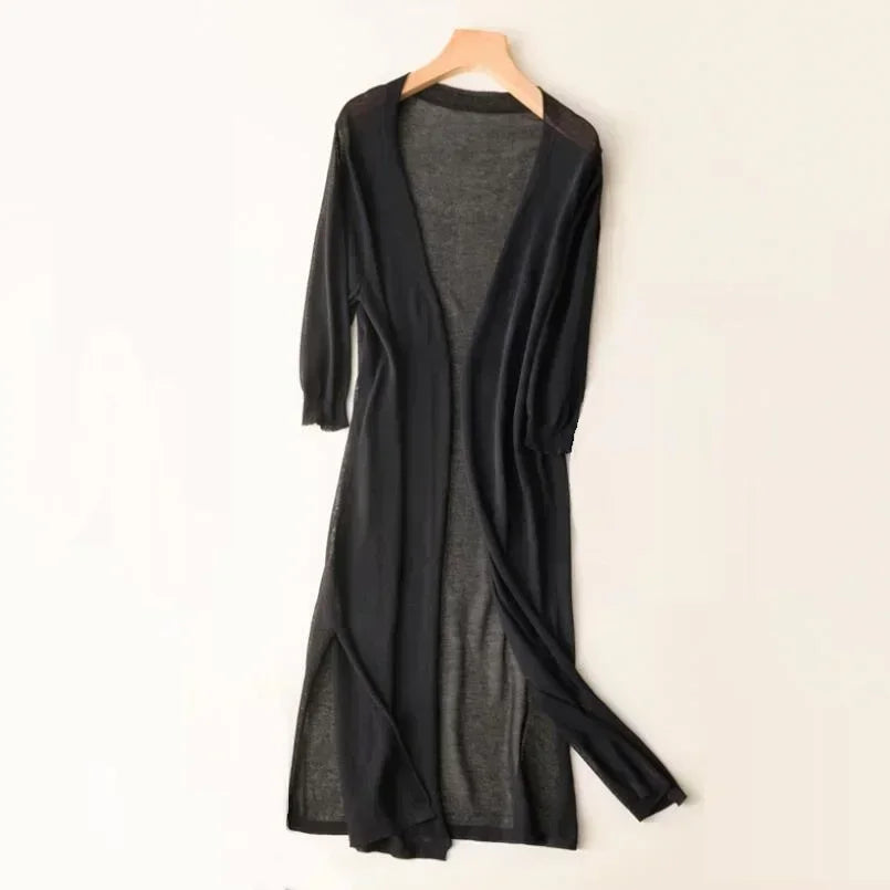 Women's Cardigan Knit Longline Open Front | Casual