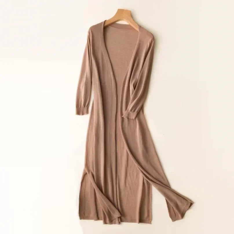 Women's Cardigan Knit Longline Open Front | Casual