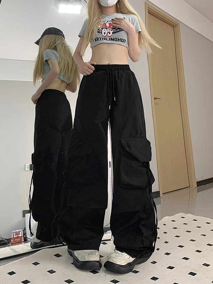Women's Cargo Pants Wide Leg High Waist Baggy | Streetwear