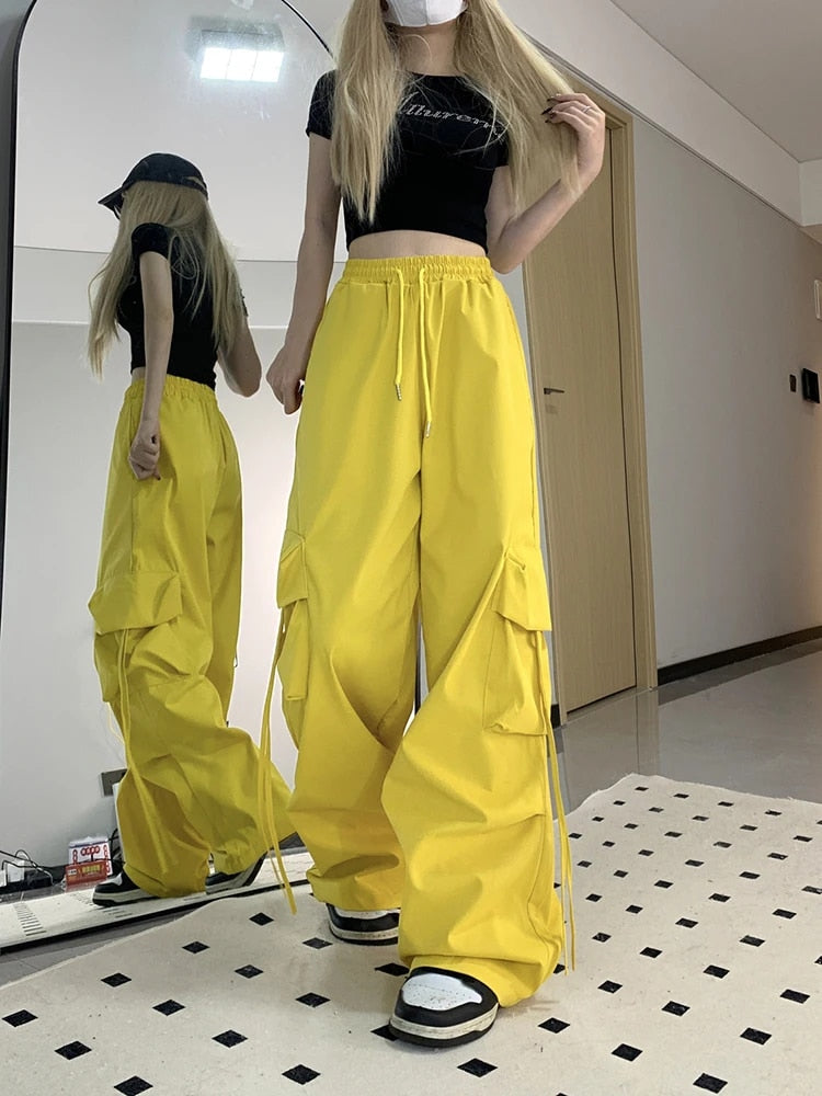 Women's Cargo Pants Wide Leg High Waist Baggy | Streetwear