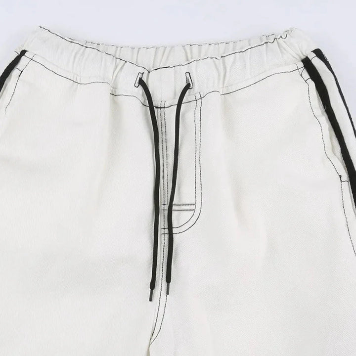 Women's Cargo Pants with Side Stripe & Pockets | Baggy Wide Leg
