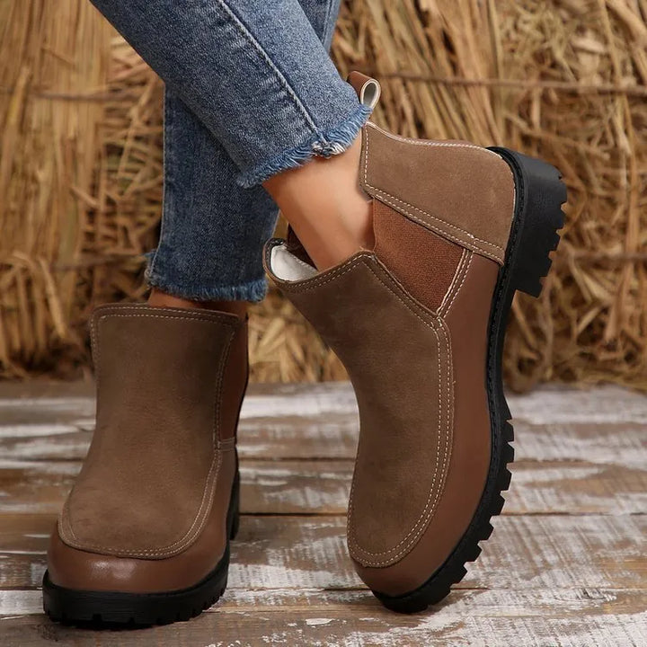 Women's Chelsea Ankle Boots with Stitch Detail & Lug Sole | Work