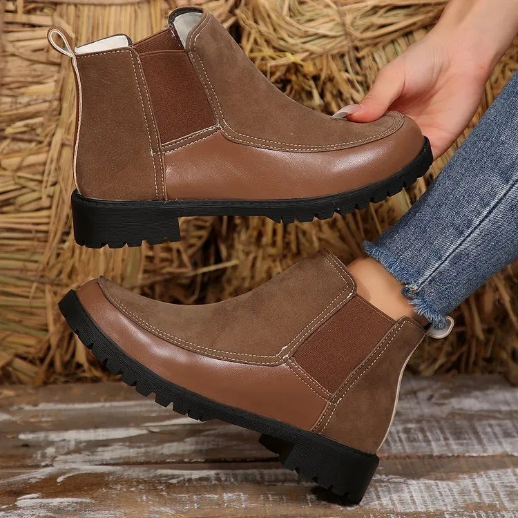 Women's Chelsea Ankle Boots with Stitch Detail & Lug Sole | Work