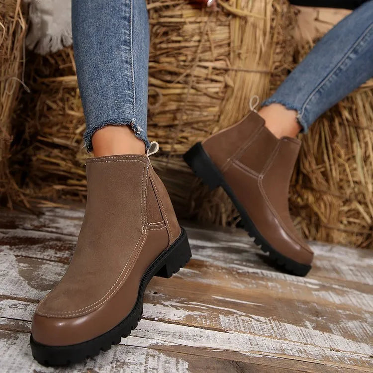 Women's Chelsea Ankle Boots with Stitch Detail & Lug Sole | Work
