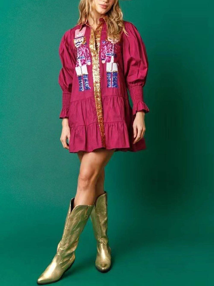 Women’s Christmas Dress Sequin Shirt Style | Party